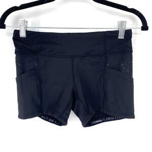 Lululemon Run Dart And Dash Shorty Shorts Black Women's Size 6